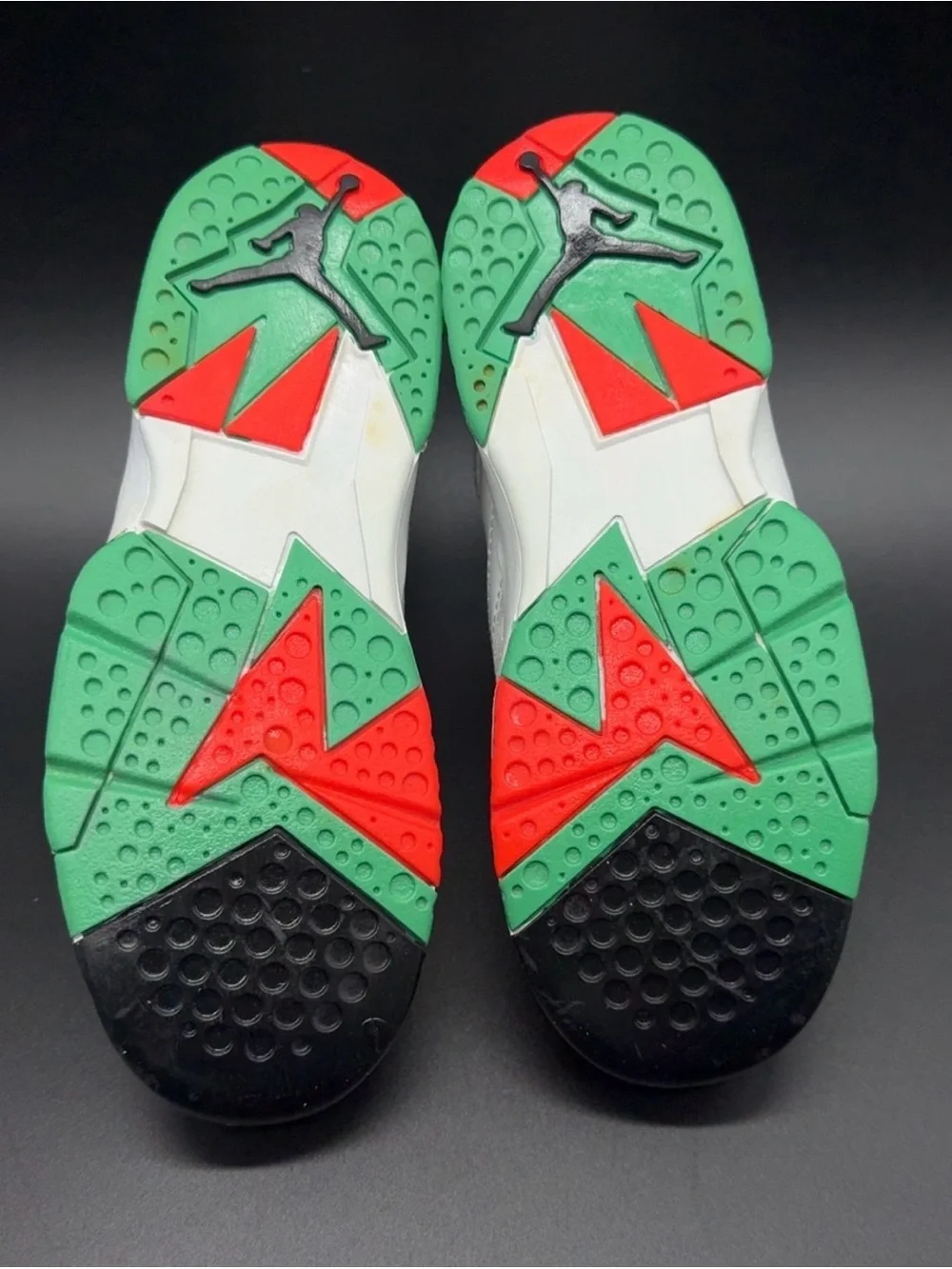 Jordan Air Jordan 7 Retro Unisex Kids size 12c White/Black/Red/Green Leather